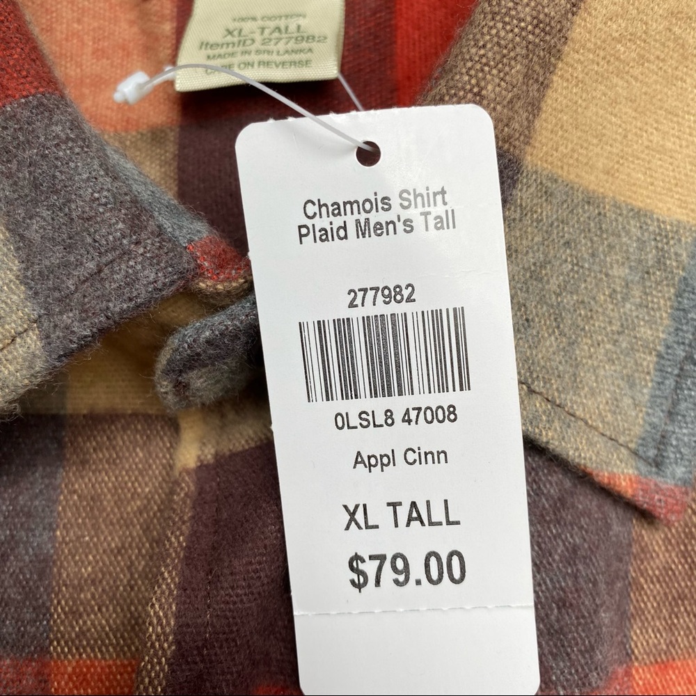 NWT LL Bean Chamois Plaid Flannel Shirt - Picture 12 of 14